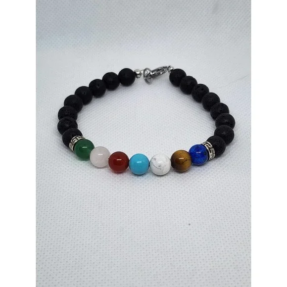 Chakra Lava Stone Bracelet - Picture 5 of 6